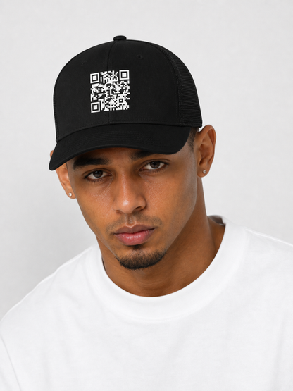 black trucker cap