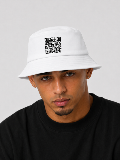 white old school bucket hat
